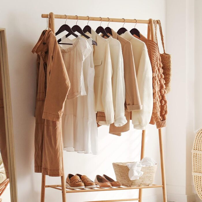 Дерев'яні вішалки для одягу HOUSE DAY, 20 шт. - для костюмів, з антиковзким покриттям, поворотний гачок рожевого золота