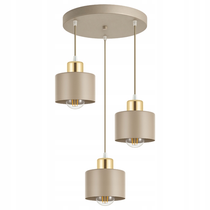 Підвісна LED-лампа LEDLUX, стельовий світильник БЕЖЕВИЙ, 3 цоколі E27