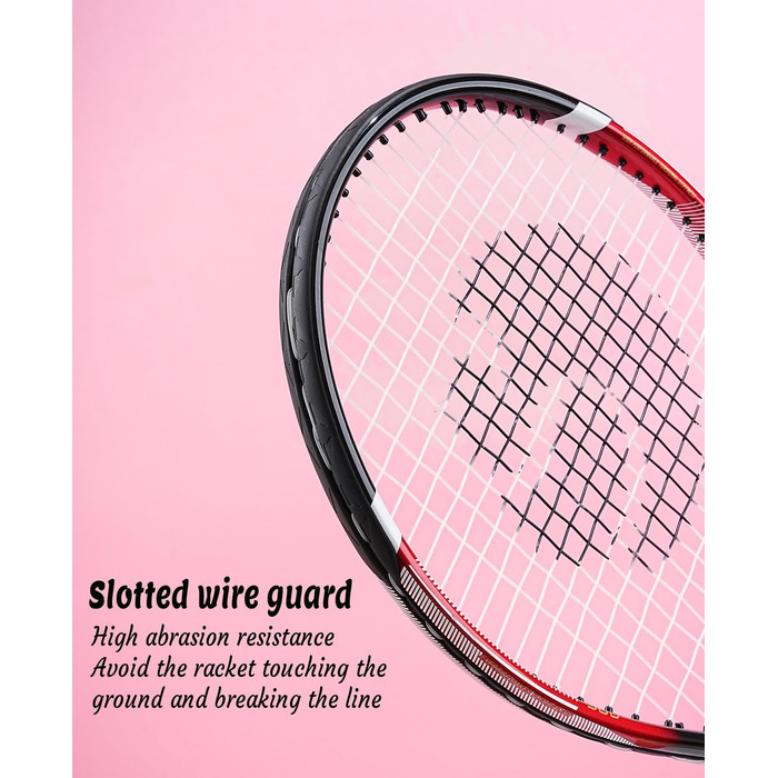 Senston Adult Tennis Racket Set - 2 Rackets, 3 Balls, 2 Grips, Vibration Dampeners (Red & Blue)