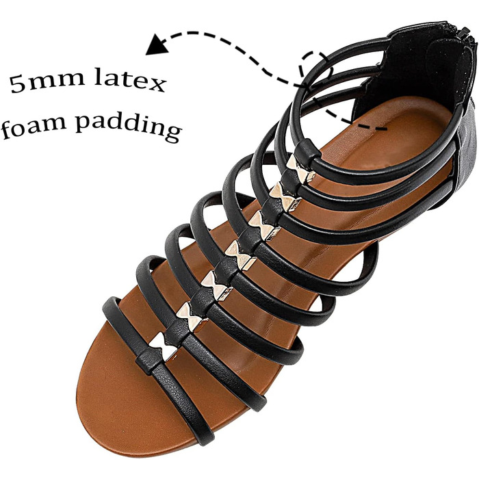 Сандалі жіночі STMAHER Gladiator-Sandalen сріблясті на танкетці, літні пляжні босоніжки 36 EU