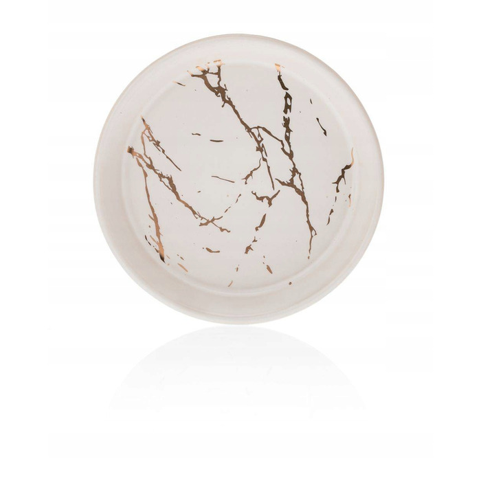 Набір аксесуарів для ванної кімнати (3 предмети), біло-золотий, стиль гламур