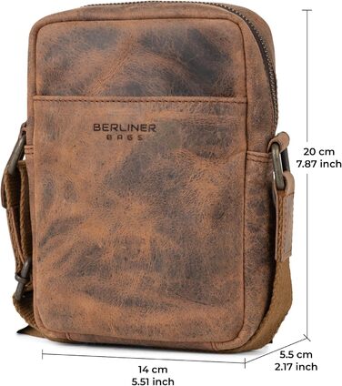 Чоловіча сумка через плече Berliner Bags Tom з натуральної шкіри, чоловіча сумка-кросбоді (Earth, S)