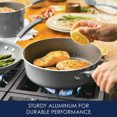 Набір посуду Rachael Ray Cucina, 12 предметів, антипригарний, сірий Sea Salt