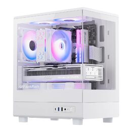 Корпус для ПК DarkFlash DB330M Micro-ATX з 3 RGB вентиляторами, скляний, підтримка AIO 240мм, Type-C, білий