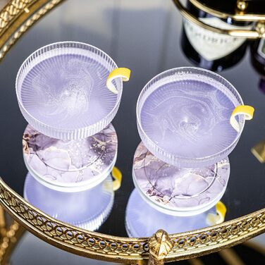 GLASSIQUE CADEAU Набір келихів Vintage Art Deco (4 шт., 200 мл) | Келихи для коктейлів, шампанського, еспресо мартіні, дайкірі | Скляні чаші з кристалу для Speakeasy