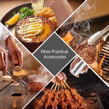 Набір аксесуарів для гриля на 40 предметів, сумісний з Camp Chef, включає шпатель, прес для бургерів, скребок, щипці та сумка для транспортування, ідеально для BBQ на відкритому повітрі