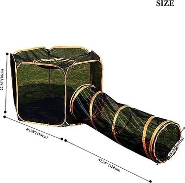 Туннель-намет 2-в-1 для котів та собак, складаний, для вулиці, Pop-Up вольєр для тварин, огорожа-загон, будиночок (Стиль 2)