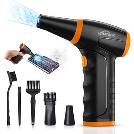 Електричний пилосос-фен WHATOOK Mini: 3 швидкості, 150000 обертів/хв, акумулятор 8000mAh, LED, для чищення ноутбука, клавіатури, авто