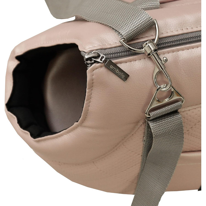 Сумка-переноска для собак та котів | Сумка на плече для тварин з гумкою та карабіном | до 15 кг | Матеріал: штучна замша (вельвет) | Розмір: L | Колір: Чорний (L, Рожева (штучна шкіра))