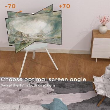 Підставка для телевізора PUTORSEN: поворотна, регульована по висоті, 43-65 дюймів, до 40 кг, VESA 400x400 (сірий або білий)