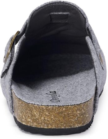 Домашні капці Dokela для жінок та чоловіків, зимові сліпони з підкладкою, фетрові тапочки з підкладкою, тепле устілка з корку, мюлі, закриті, неслизькі, зручні, шкіряні, фетрові сліпони (38 EU, світло-сірий)