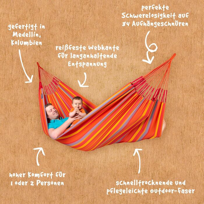 Гамак подвійний LA SIESTA Brisa Klassik (Тукан) - колумбійський ручної роботи, 160 см