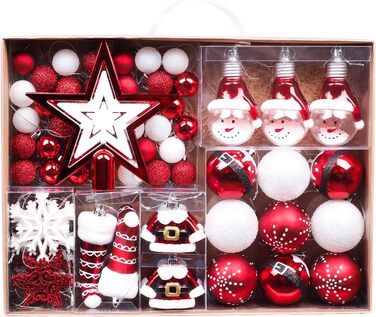 Набір ялинкових прикрас Valery Madelyn 70 шт. - ялинкові кулі, ялинковий декор з підвісками