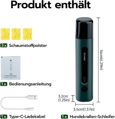 Електричний точилка для кігтів собак 5-ступінчатий з LED-підсвіткою, тихий, перезаряджуваний, потужний точилка для кігтів для домашніх тварин, для собак та котів малих та середніх порід