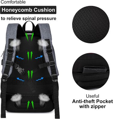 Шкільний рюкзак для хлопчиків та дівчаток-підлітків, рюкзак чоловічий жіночий, Daypack для ноутбука 15.6