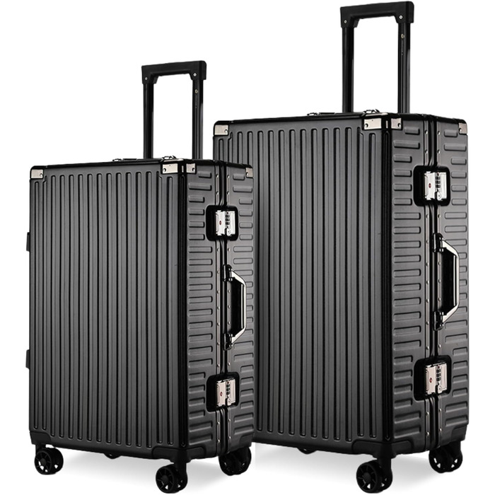 Набір валіз It'Go Aluiniu: 2 шт. (L, XL), чорний, з 4 колесами