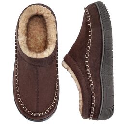 Чоловічі тапочки MIXIN для дому та вулиці з піною пам'яті, теплі, пухнасті, зручні, антиковзаючі мокасини, EU41-47 (43 EU), Колір: Коричневий