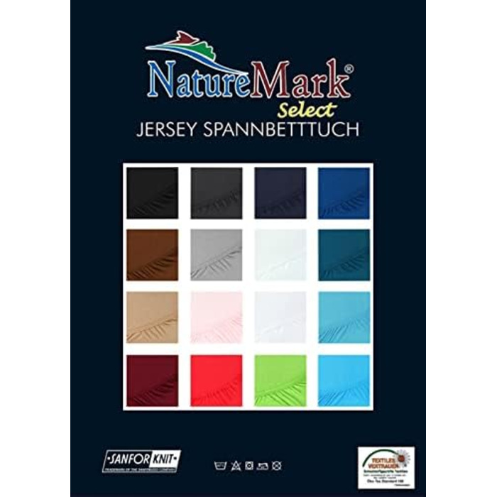 NatureMark Premium Box Spring Fitted Sheet 180 x 200 up to 200 x 220 cm - High Flange up to 40cm Mattress Height - Waterbed Fitted Sheet - Cotton with Elastane, Anthracite/Dark Grey