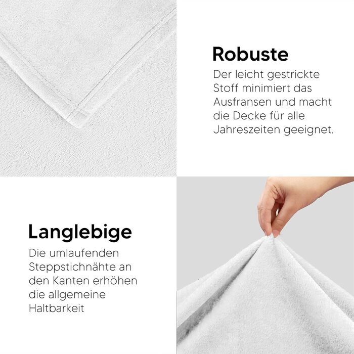 Плед Utopia Bedding: теплий та м'який флісовий плед 200x150 см для ліжка, дивана та крісла (білий)