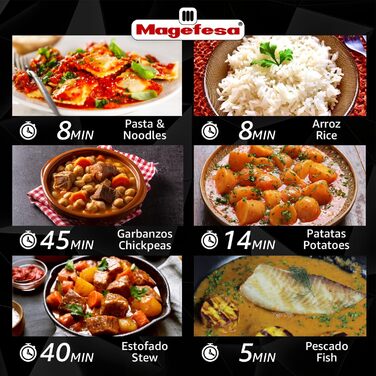 Каструля-сковорода швидкої приготування Magefesa Castell 6L, червона, нержавіюча сталь 18/10, для всіх типів плит, повна індукція