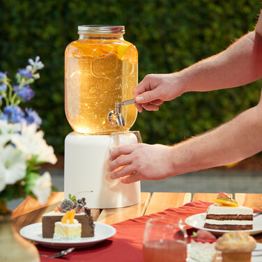 Relaxdays Drink Dispenser, 4 Liter, 2-Piece Set