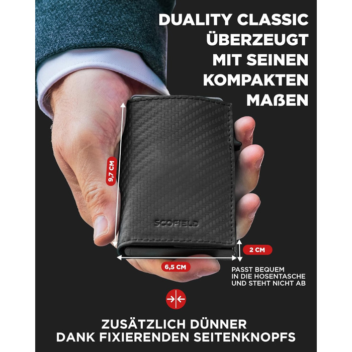 SF SCOFIELD Duality Magflip Premium Slim Wallet with Coin Pocket | Card Holder with Coin Pocket for 9-10 Cards | Card Wallet | Men's Wallet | RFID Protection | Credit Card Holder | Smart Wallet
