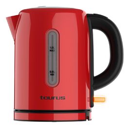 Електричний чайник Taurus Vintage Compact Red 2400W, 1л, 360° обертання, автоматичне відключення, LED-дисплей, без BPA, нержавіюча сталь, індикатор рівня води, ретро-дизайн, червоний