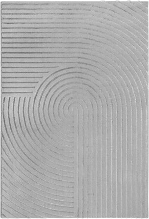 Carpet Knight Eleganter, High-Quality Living Room Rug, Soft Short Pile, 3D Effect, Shiny Design Elements, High-Low Structure, Beige Diamond Pattern, 80 x 150 cm