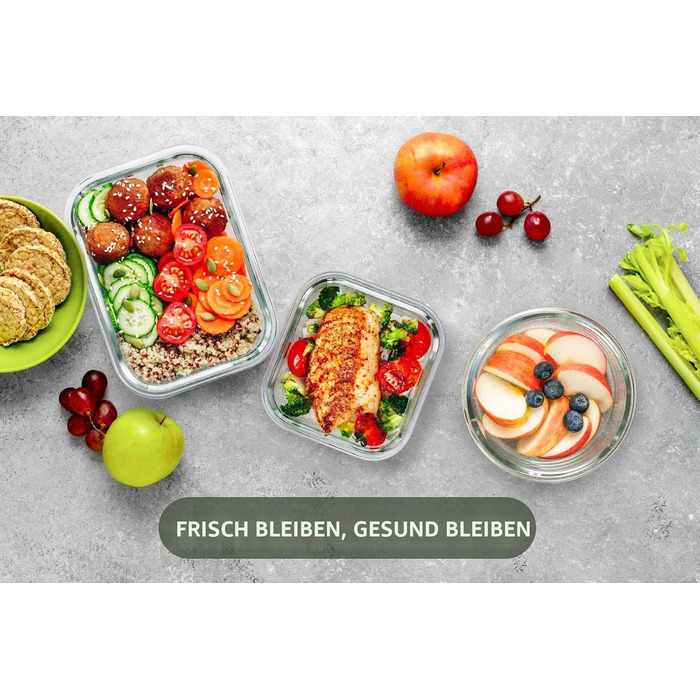 Набір скляних контейнерів для продуктів MCIRCO, 24 шт, сірий