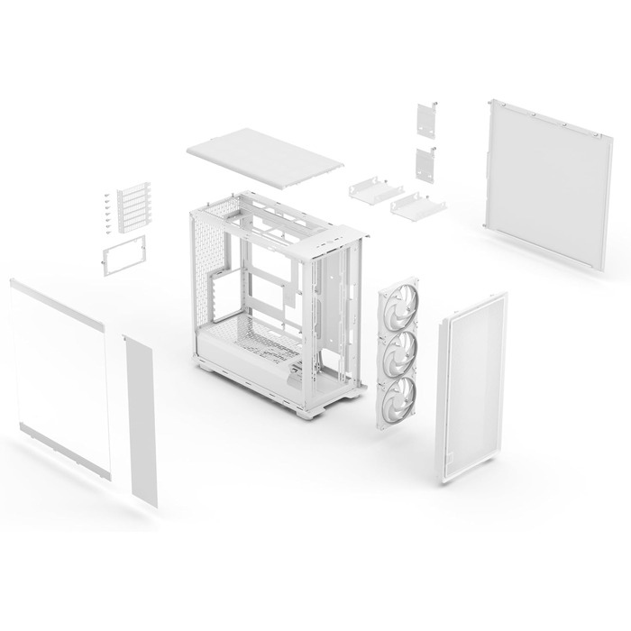 Корпус для ПК Fractal Design Epoch XL White - з прозорою бічною панеллю з загартованого скла, Mesh-панель, 3 вентилятори Momentum 12, підтримка ATX/mATX/ITX