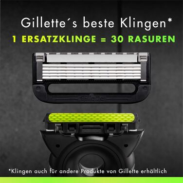 Смінні касети для чоловічої бритви Gillette Labs, оригінальні леза, чорні, 5 шт