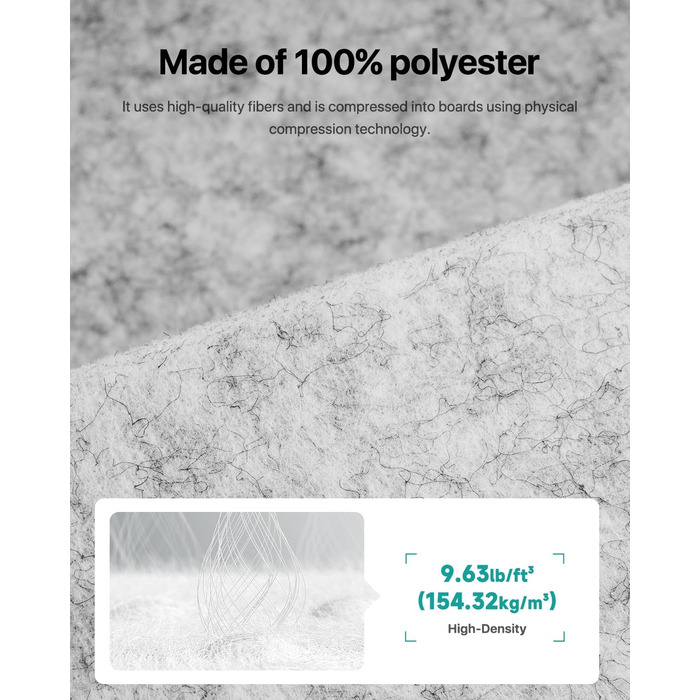 Самоклеючі квадратні акустичні панелі для звукоізоляції стін, шумопоглинаючі плити високої щільності, 30x30x0.9 см, 12 шт, сріблясто-сірі