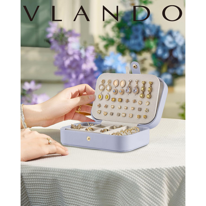 Косметичка для прикрас Vlando, органайзер для ювелірних виробів, дорожній, світло-фіолетовий