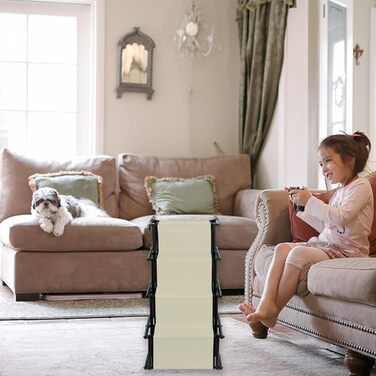 Рампа для собак Homewell - складана, до 70 кг, регульована, для малих, середніх та великих собак, легка у зберіганні (бежева)