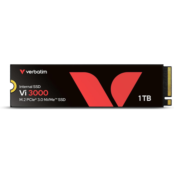 Verbatim Vi3000 NVMe SSD 1 TB: Швидкий M.2 SSD для ПК та ноутбука, PCIe Gen 3, 3.100 MB/s