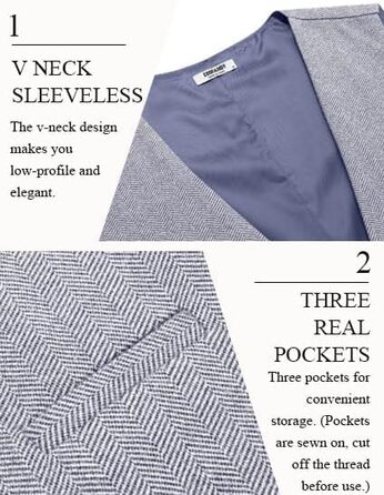 Жилет чоловічий COOFANDY, класичний, для ділового стилю, Regular Fit (Сіро-блакитний, 3XL)