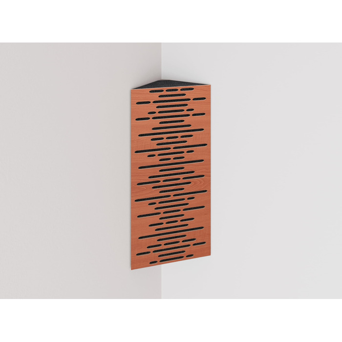 Набір вузьких акустичних пасток-бас-ловушок для кутів (2 шт.), дифузія та звукопоглинання, 50 x 23 x 10 см, перфоровані панелі WAVE, колір Вишня