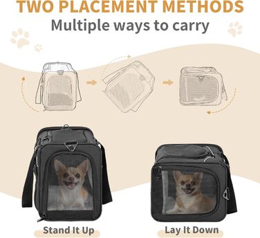 Транспортна сумка для кота та собаки Petsfit | Авіапереліт, авто та поїзд | Чорний, середній