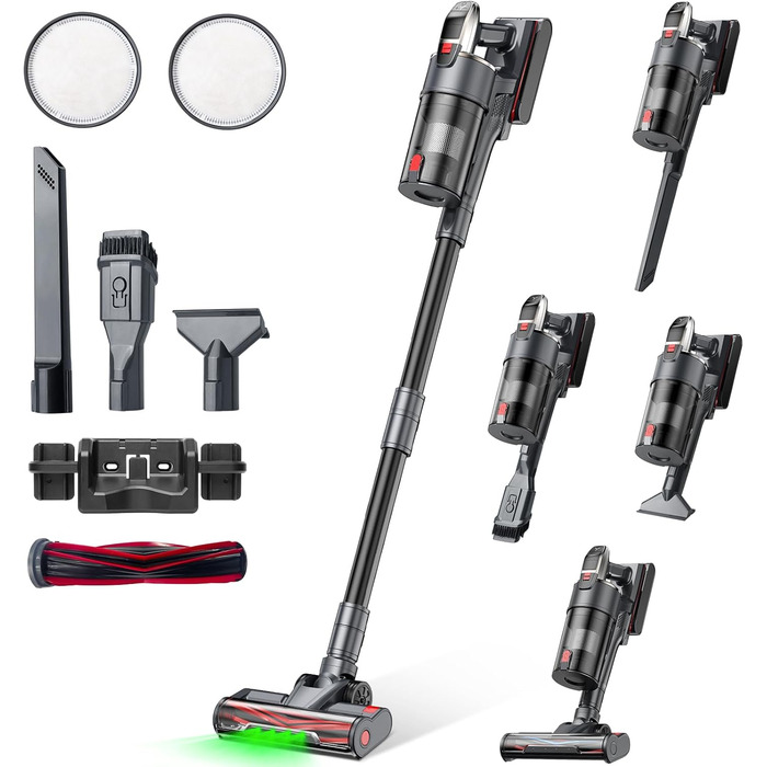 Бездротовий пилосос Linkifly A11: потужний акумуляторний пилосос, 600 Вт, 48 кПа, 60 хв роботи, технологія Anti-Tangle, для твердих підлог, килимів та плитки