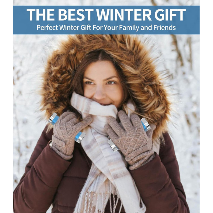 Електричні грілки для рук 5000mAh (2 шт.) - багаторазові, для активного відпочинку, дитячі, зимовий подарунок для жінок, чоловіків та дітей (блакитні)