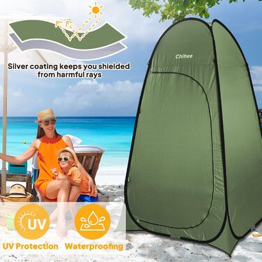 Chihee Pop-Up Privacy Tent - Portable Camping Bathroom Tent with Floor - Green