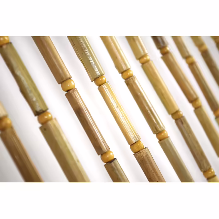 Kobolo Bamboo Door Curtain, 90x200 cm, 31 Strands, brown, natural bamboo curtain as a fly screen, privacy screen & room divider for balcony, terrace, kitchen or living area