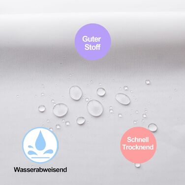 Штора для ванної кімнати YISURE антигрибкова 200x220 см, біла, з поліестеру, з магнітами, водовідштовхувальна