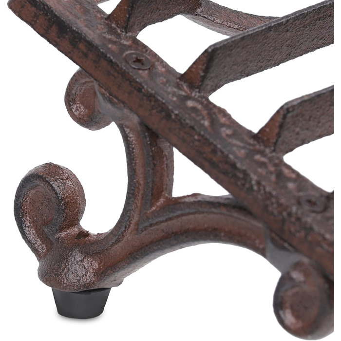 Relaxdays Shoe Scraper, made of cast iron, large brush, boot butler, antique design, outdoor area, shoe cleaner, brown, 12 x 33.5 x 22.5 cm
