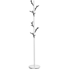 IDIMEX Clothes Rack ZENO made of metal, coat rack in green painted finish, jacket stand with 6 practical hooks (White/Black)
