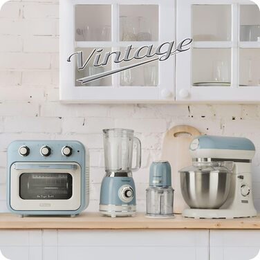 Міксер ручний Ariete Vintage 1548, 450W, 5 швидкостей, Turbo, 2 насадки, для тіста та збивання (Блакитний)