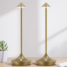 Світлодіодні акумуляторні настільні лампи Hapfish 2 шт, бронзові, диммувальні, водонепроникні, для дому та вулиці