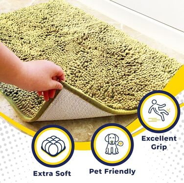 Гігроскопічний килимок Muddy Mat® з мікрофібри для дому та тварин, протиковзний та придатний для прання, жовтий, 76,2 x 48,3 см