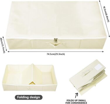 Складана коробка для зберігання під ліжком, 90x42x18 см, з ручками та блискавкою, чорно-сіра, органайзер для ковдр та одягу