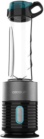 Cecotec EasyGo Portable Single Blender - Power Titanium 300 | Ice Crushing, 350W, 4 Titanium-Coated Blades, 2 Cooling Tubes, 2 Bottles, 2 Lids